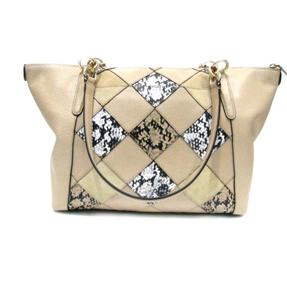 Coach Beige Snake Patchwork Ava Bag With Gold-Ton… - image 3